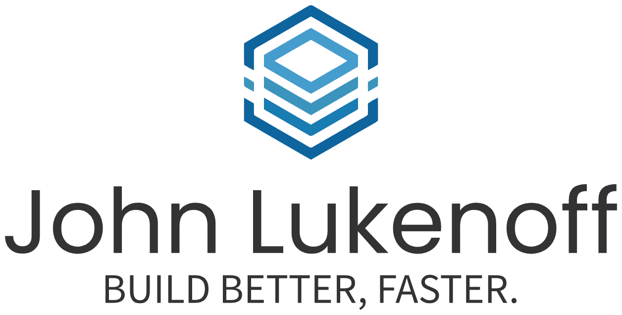 John Lukenoff logo. with slogan 'Building better, faster'